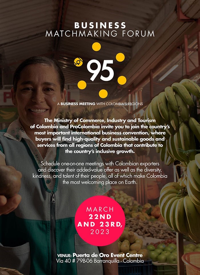 Mời tham dự Diễn đàn kết nối doanh nghiệp Colombia lần thứ 95